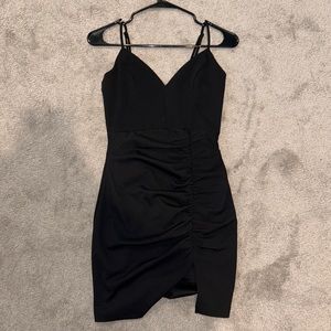 black mini dress
